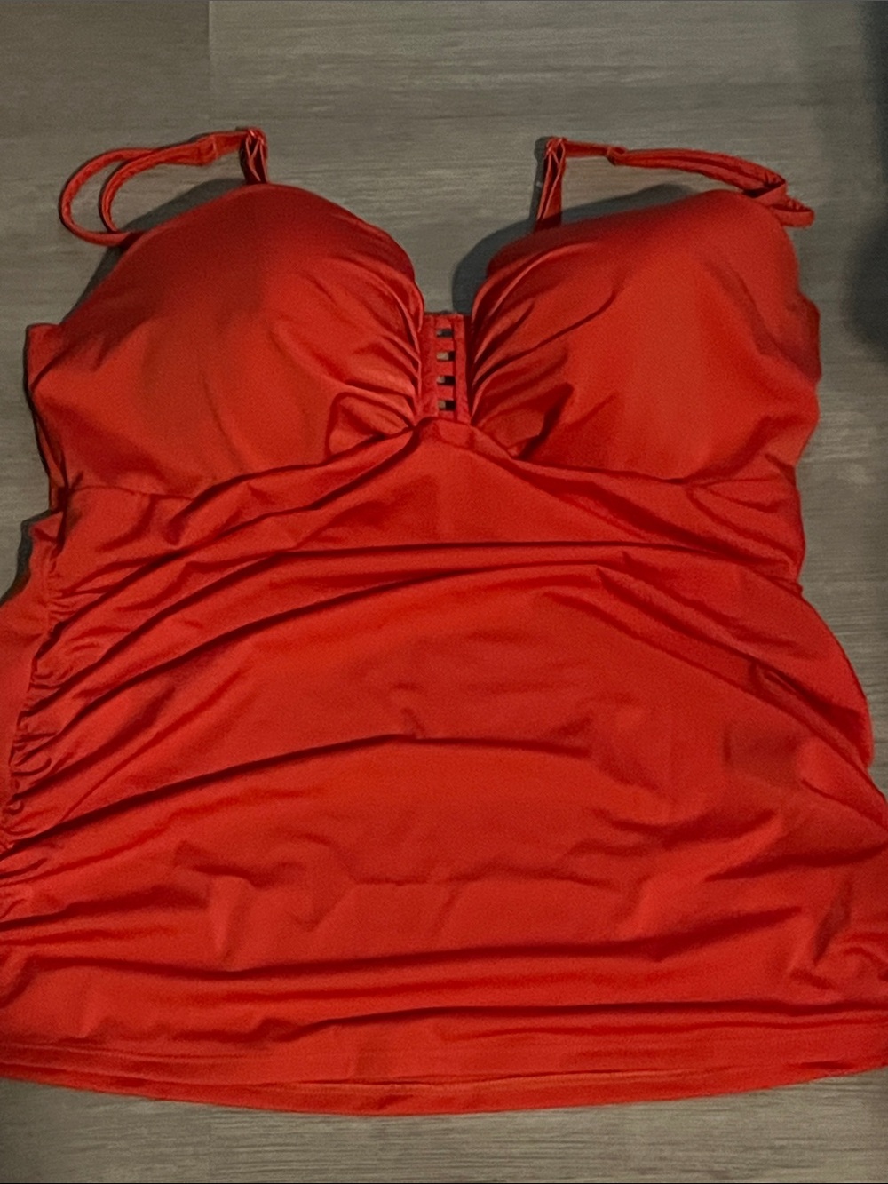 Cacique Red Underwire Tankini Top